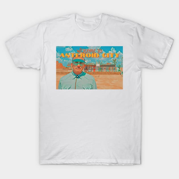 Asteroid City Postcard Motel Manager T-Shirt by Chelsea Seashell